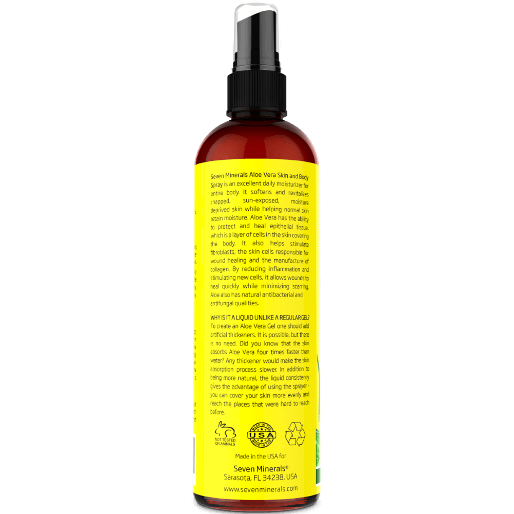 Aloe Vera Spray für Haut & Haar – 99 % Bio, 335 ml ~ Seven Minerals – Seven Minerals DE